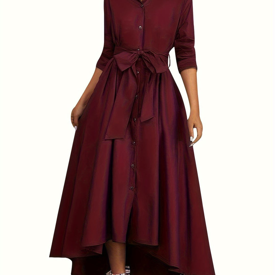 Martine | Robe Maxi Boutonnée Parfaite pour les Fêtes