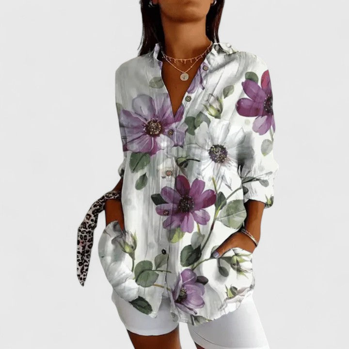 Élodie | Blouse Florale Élégante