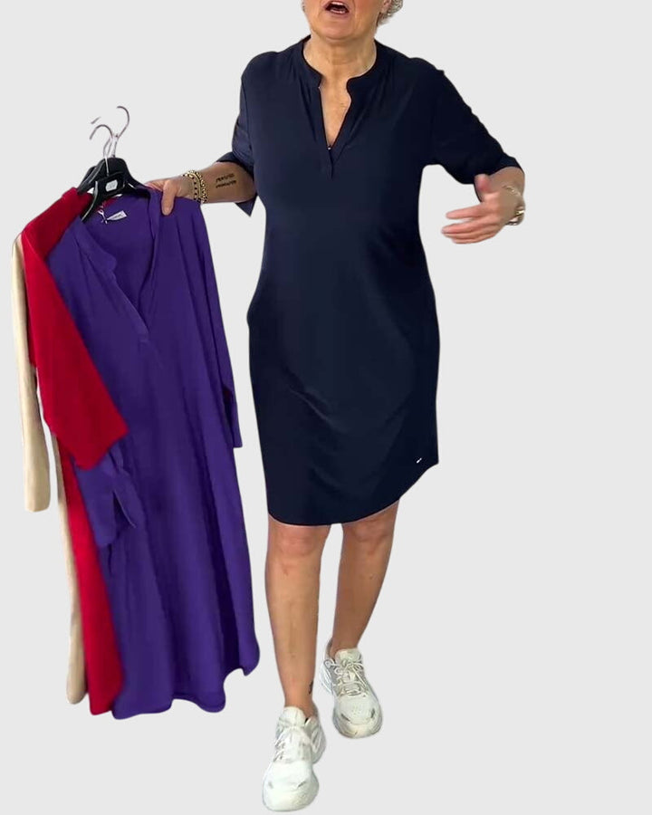 Caroline | Robe V Cou Unie