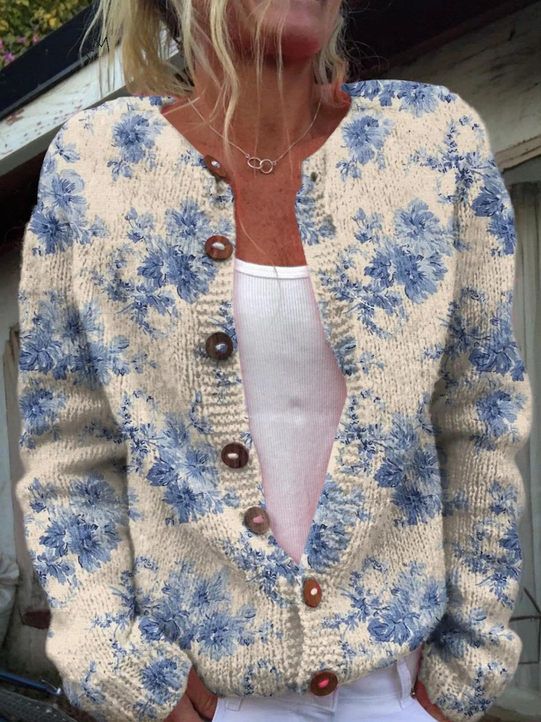 Mathilde | Cardigan boutonné à imprimé floral