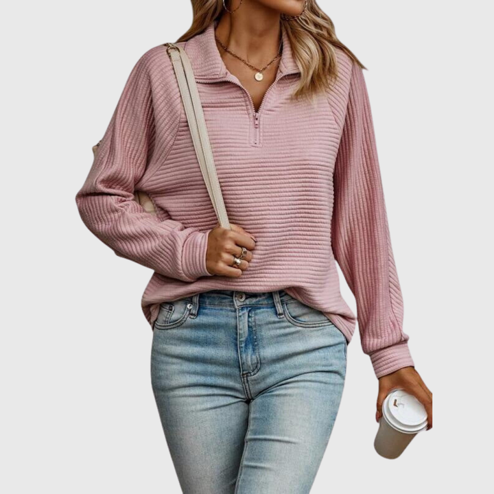 Christine | Pull élégant à demi zip