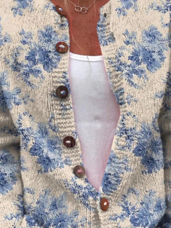 Mathilde | Cardigan boutonné à imprimé floral