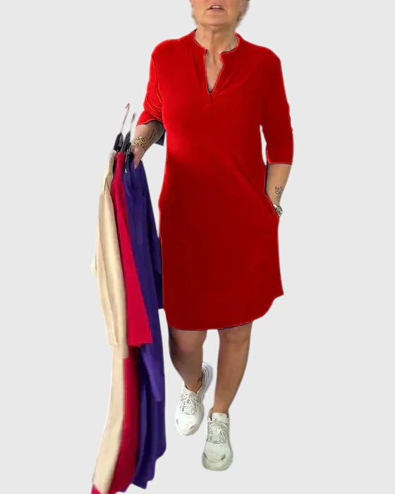 Caroline | Robe V Cou Unie