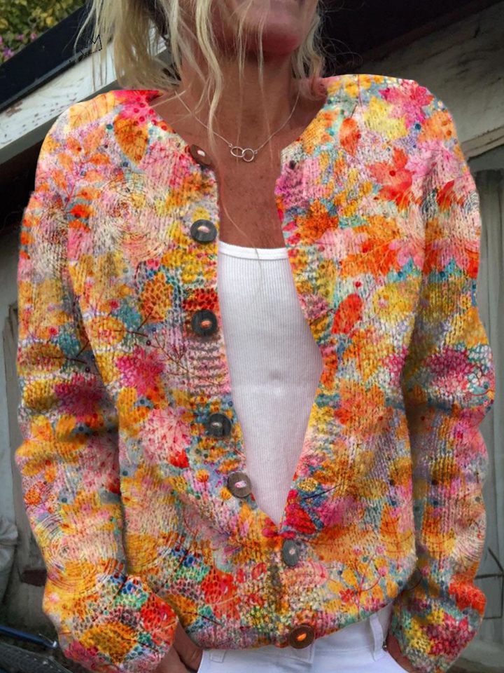 Léna | Cardigan décontracté à imprimé floral