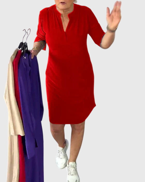 Caroline | Robe V Cou Unie