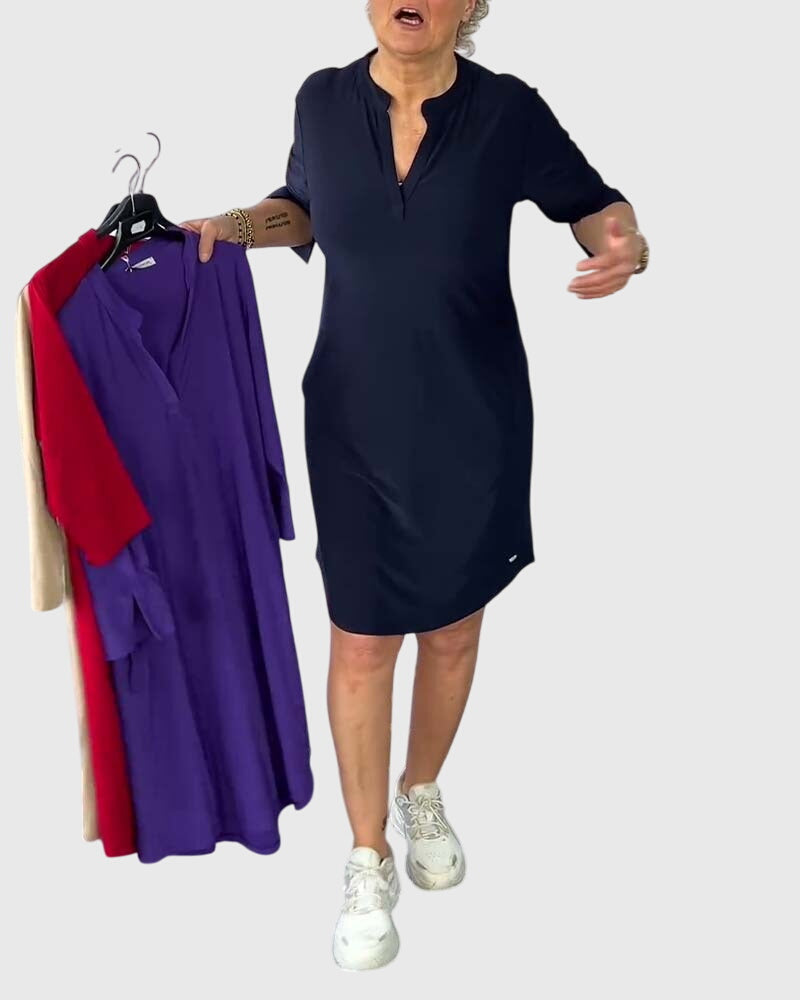 Caroline | Robe V Cou Unie