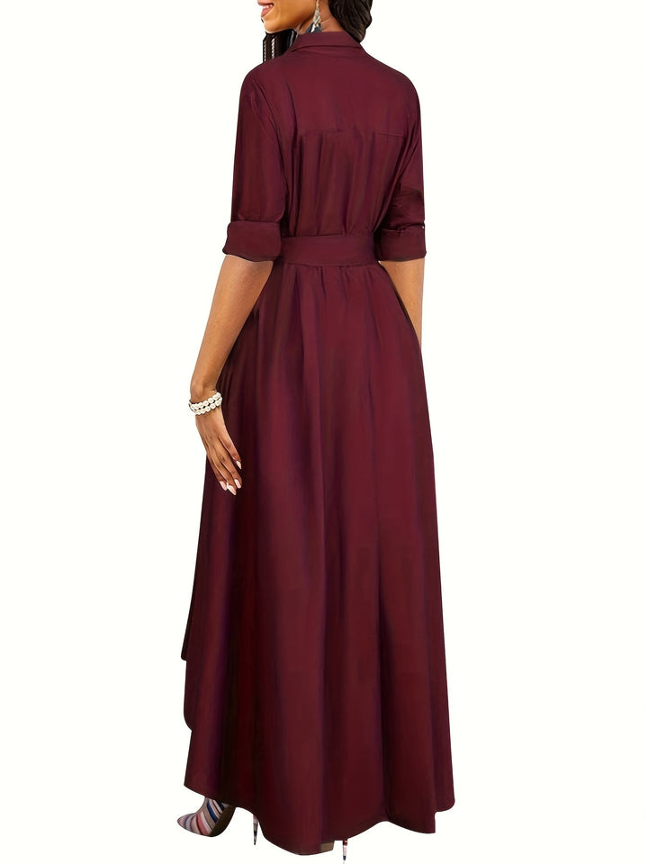 Martine | Robe Maxi Boutonnée Parfaite pour les Fêtes