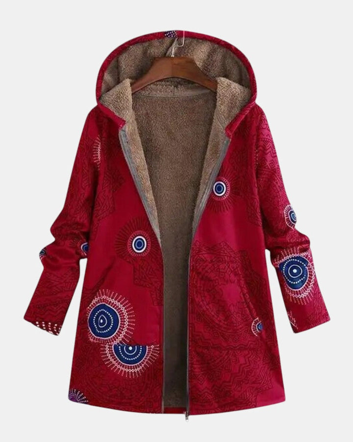 Micheline | Veste sherpa avec motif tribal