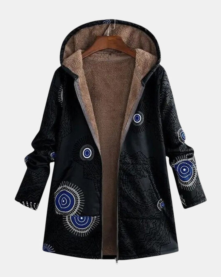 Micheline | Veste sherpa avec motif tribal