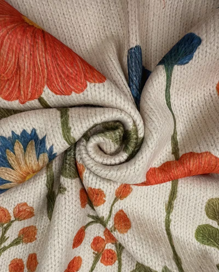 Brianna - Cardigan zippé en champ de fleurs sauvages