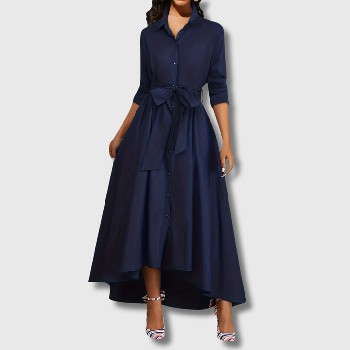 Martine | Robe Maxi Boutonnée Parfaite pour les Fêtes