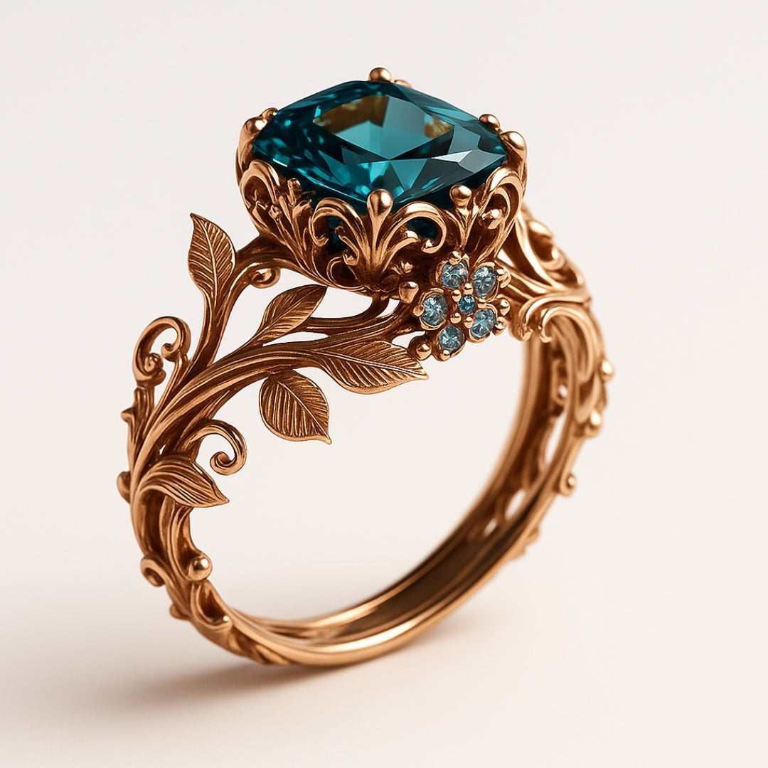 Bague en cristal vert naturel