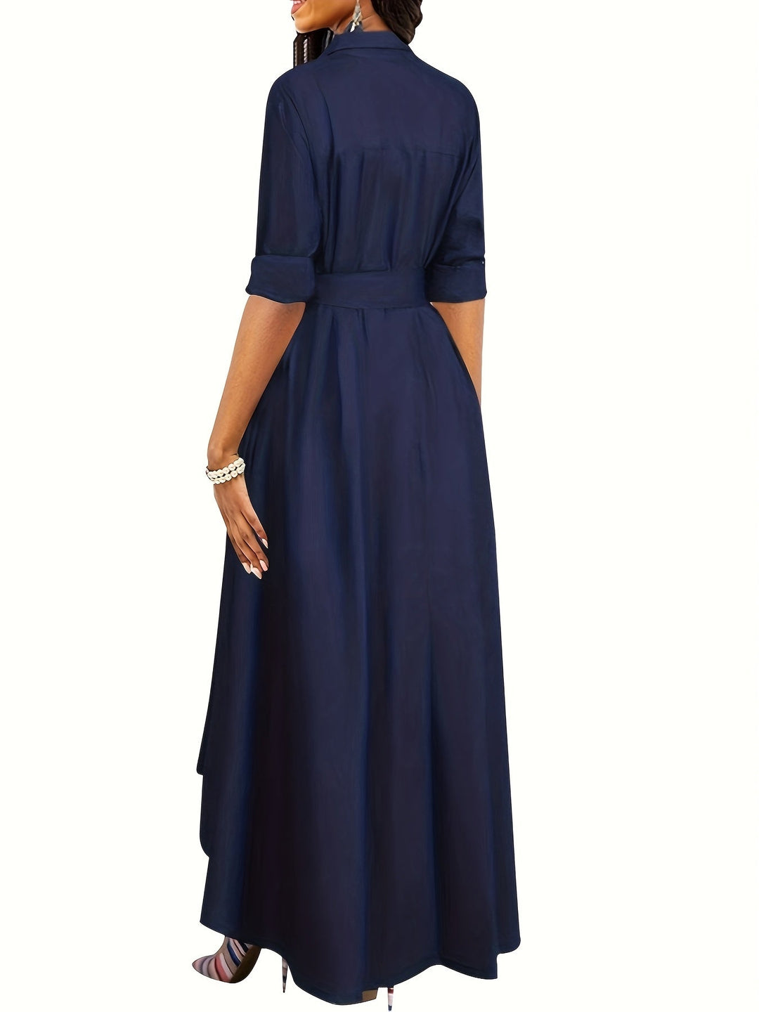 Martine | Robe Maxi Boutonnée Parfaite pour les Fêtes