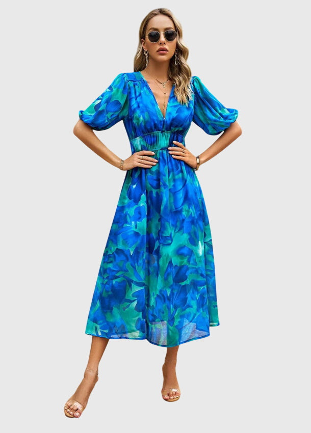 Merlin | Robe Midi Florale Flatteuse
