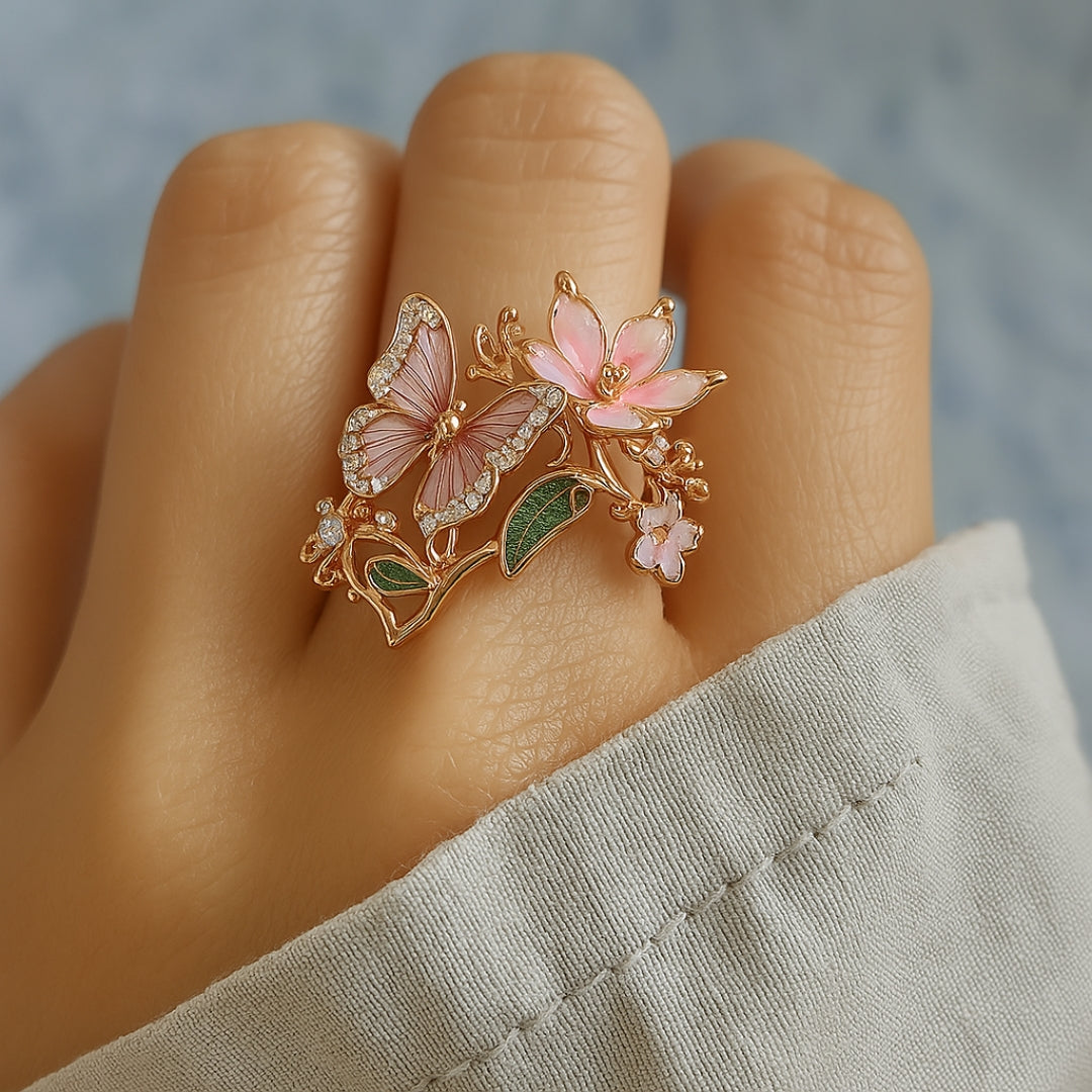 Bague Zirkonia Papillon Natur Ljus